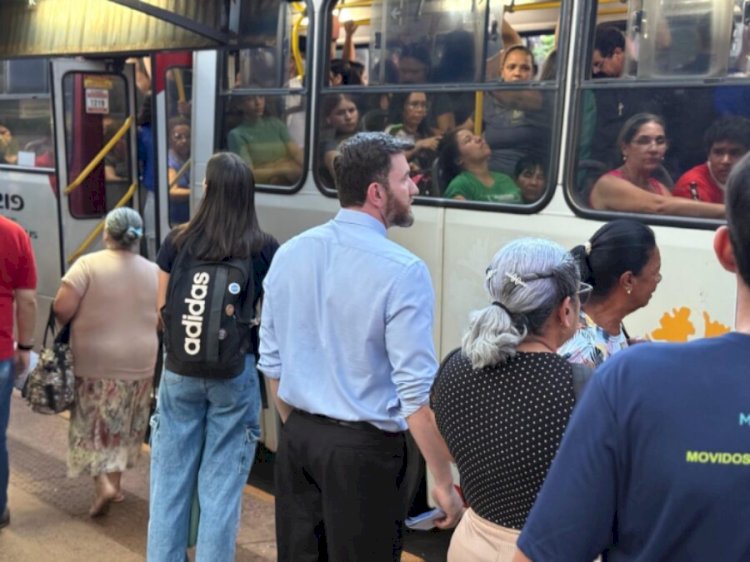 Maicon Nogueira vai às ruas de Campo Grande e lidera mobilização contra contrato do transporte coletivo