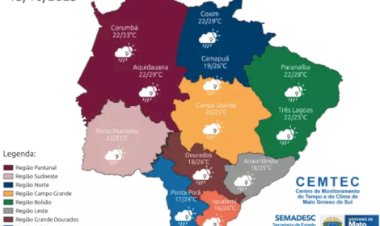 Campo Grande tem chuva rápida e calor pode ultrapassar os 30°C nesta segunda-feira