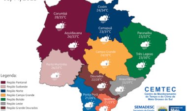 Previsão aponta Campo Grande como a capital mais chuvosa do Brasil nesta quarta-feira