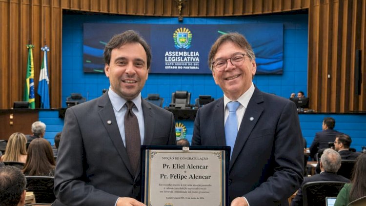 Pastores Eliel Alencar e Felipe Alencar recebem homenagem pelo Dia do Pastor na Assembleia Legislativa de MS